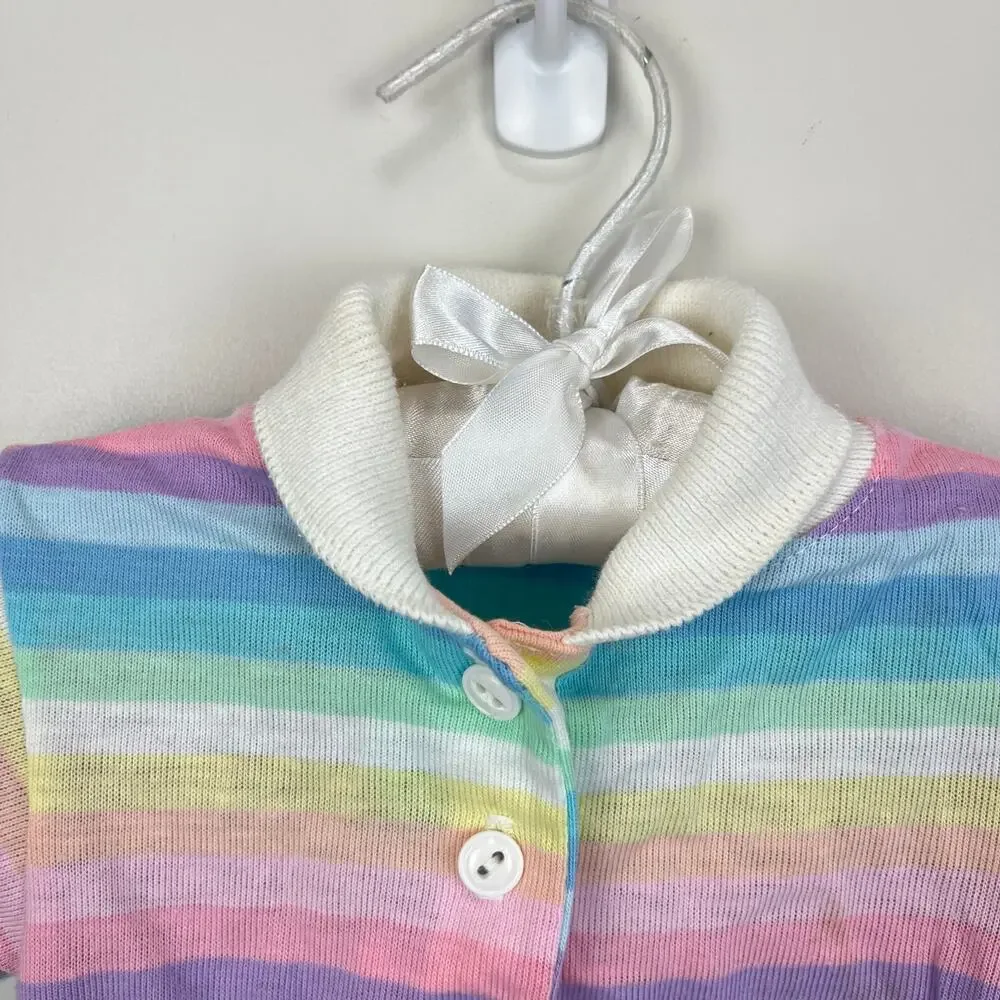 Vintage Carter's Pastel Rainbow Striped Polo Shirt 2T USA